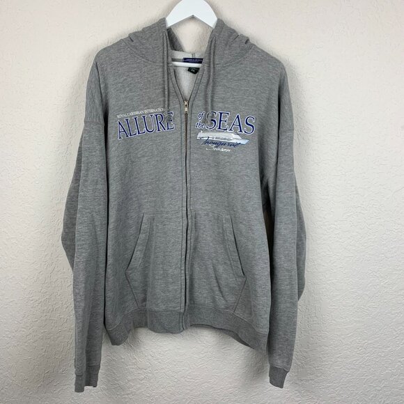Crown And Anchor Sweater Adult 2X Gray Hoodie Royal Caribbean Allure Of The Seas - Picture 2 of 8